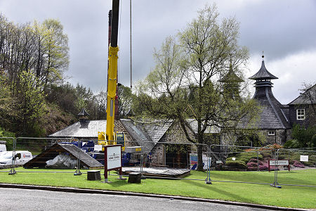 Wirk in Progress, With Part of the Still House Roof Removed